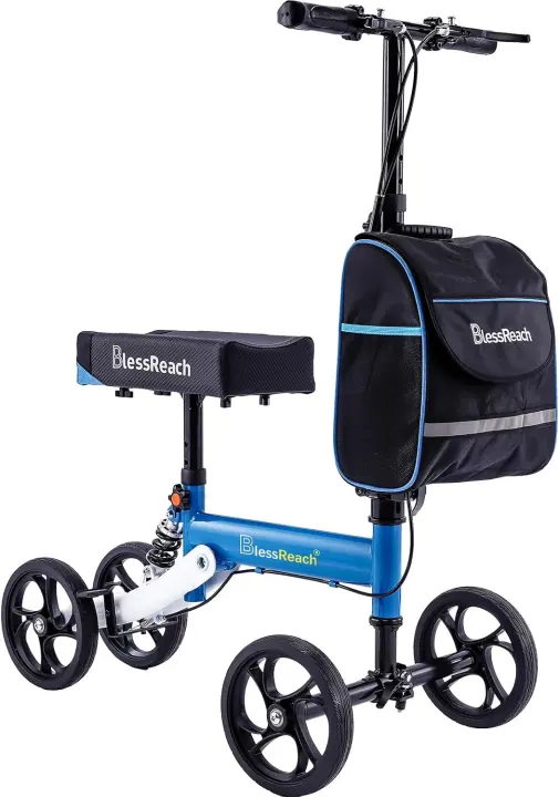 BlessReach Adult Knee Scooter — Foldable Knee Walker with 8" Wheels