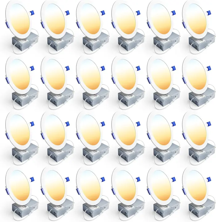 Ensenior 24-Pack 6 Inch LED Recessed Ceiling Lights, 5CCT, 1200LM